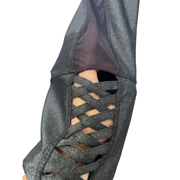 Danskin Now Pants Women Extra Large Black Cropped Yoga Activewear Fitted Stretch - Picture 3 of 7